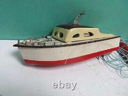 Vintage RICO Battery Operated Wooden Model Boat 1950's Japan (Parts or Repair)