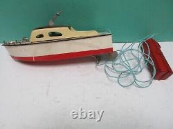 Vintage RICO Battery Operated Wooden Model Boat 1950's Japan (Parts or Repair)