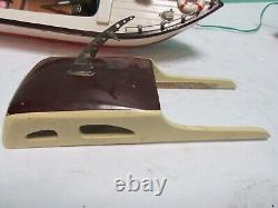 Vintage RICO Battery Operated Wooden Model Boat 1950's Japan (Parts or Repair)