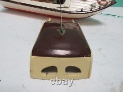 Vintage RICO Battery Operated Wooden Model Boat 1950's Japan (Parts or Repair)