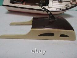 Vintage RICO Battery Operated Wooden Model Boat 1950's Japan (Parts or Repair)