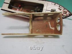 Vintage RICO Battery Operated Wooden Model Boat 1950's Japan (Parts or Repair)