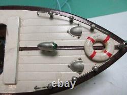 Vintage RICO Battery Operated Wooden Model Boat 1950's Japan (Parts or Repair)