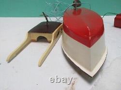 Vintage RICO Battery Operated Wooden Model Boat 1950's Japan (Parts or Repair)