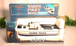 Vintage Radio Controlled Marine Police Boat RC Toy with Original Box AS-IS Parts