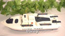 Vintage Radio Controlled Marine Police Boat RC Toy with Original Box AS-IS Parts