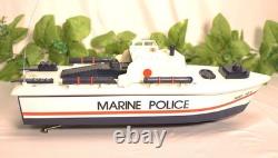 Vintage Radio Controlled Marine Police Boat RC Toy with Original Box AS-IS Parts