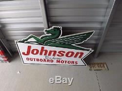 Vintage Rare Wooden Johnson Outboard Motor Dealer Sign 44 x 27