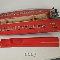 Vintage Red RC Nitro Gas Model Boat With Motor (Parts Or Repair Only)