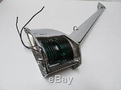 Vintage Red and Green Boat Yacht Runabout Chris Craft Bow Light with Flag Pole