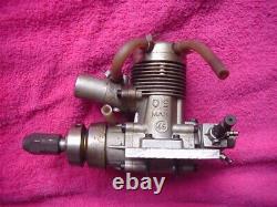 Vintage Remote Control Gas Engine OS MAX 46 For Parts Or Repair With Boat Parts