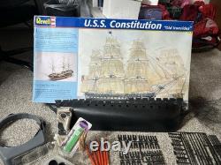 Vintage Revell U. S. S. Constitution Old Ironsides Model Kit with Box & Extras