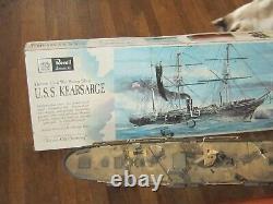 Vintage-Revell-U. S. S. Kearsarge-Ship Model-Parts Lot