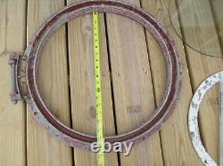 Vintage Round Boat Hatch PARTS Ship Porthole Hatch Cover Frame LYMAN BSMT