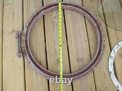 Vintage Round Boat Hatch PARTS Ship Porthole Hatch Cover Frame LYMAN BSMT