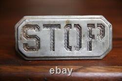 Vintage STOP Brake Light Glass Lens Ford Buick Studebaker Motorcycle Hot Rod