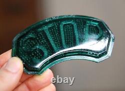 Vintage STOP LIGHT Glass Lens Green Motorcycle Hot Rod TAILLIGHT accessory