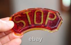 Vintage STOP LIGHT Glass Lens red Motorcycle Hot Rod TAILLIGHT accessory