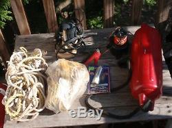 Vintage Sail Or Motor Boat Parts, Rope, Deck Hardware 2 Pumps, Larand, Fender