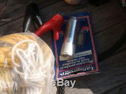 Vintage Sail Or Motor Boat Parts, Rope, Deck Hardware 2 Pumps, Larand, Fender