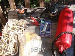 Vintage Sail Or Motor Boat Parts, Rope, Deck Hardware 2 Pumps, Larand, Fender