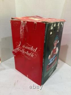 Vintage Santa's Best Christmas Elf Building Boat Animated Animatronic