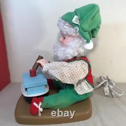 Vintage Santa's Best Christmas Elf Building Boat Animated Animatronic 1990's