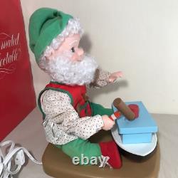 Vintage Santa's Best Christmas Elf Building Boat Animated Animatronic 1990's
