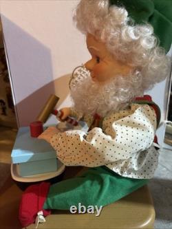 Vintage Santa's Best Christmas Elf Building Boat Animated Collectable 1990's