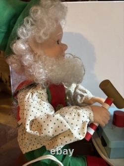 Vintage Santa's Best Christmas Elf Building Boat Animated Collectable 1990's