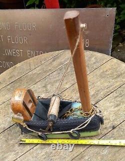 Vintage Scratch Built TUG BOAT Model Meccano Brass Copper Jack Plane Upcycle