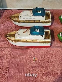 Vintage Set Of 8 Strombecker Harbor Master Power Boats For Parts Or Restoration