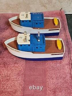 Vintage Set Of 8 Strombecker Harbor Master Power Boats For Parts Or Restoration