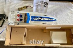 Vintage Shockwave 26 RC Boat in box Parts As Is Remote 2 Battery Packs & Manual