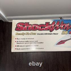 Vintage Shockwave 26 RC Boat in box Parts As Is Remote 2 Battery Packs Prb2150