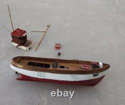 Vintage Shrimp Trawler Work Boat Wooden Fishing Model 20 For Display Parts