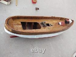 Vintage Shrimp Trawler Work Boat Wooden Fishing Model 20 For Display Parts