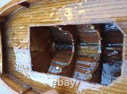 Vintage Shrimp Trawler Work Boat Wooden Fishing Model 20 For Display Parts