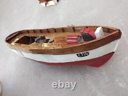 Vintage Shrimp Trawler Work Boat Wooden Fishing Model 20 For Display Parts