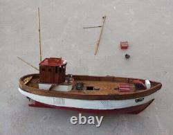 Vintage Shrimp Trawler Work Boat Wooden Fishing Model 20 For Display Parts