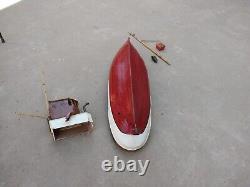 Vintage Shrimp Trawler Work Boat Wooden Fishing Model 20 For Display Parts