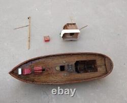 Vintage Shrimp Trawler Work Boat Wooden Fishing Model 20 For Display Parts