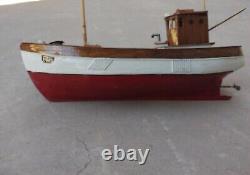 Vintage Shrimp Trawler Work Boat Wooden Fishing Model 20 For Display Parts