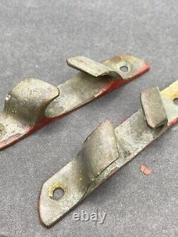 Vintage Small Brass Boat Parts CW Cleats Pulley Handle Cap Key Lot