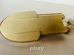 Vintage Speed Boat Chris Craft toy plastic speedboat Evinrude Parts Repair Tan