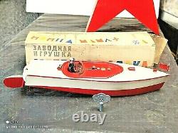 Vintage Speed Boat Kater Norma Toy Orig. Item In Box Soviet Era Cccp Ussr Parts
