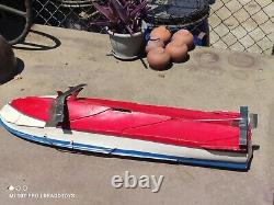 Vintage Speed Boat Toy Model Handmade Wood Metal Large Heavy Parts