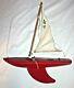 Vintage Star Yacht Red Wooden Pond Sailboat Sy1 Birkenhead England -parts Repair