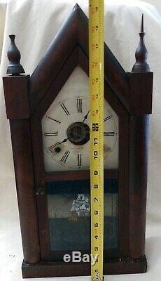 Vintage Steeple Brewster Clock 19.5 tall Boat For Parts or Repair