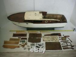 Vintage Sterling 42' CHRIS CRAFT CORVETTE R/C Model Boat with2 Motors Many Parts